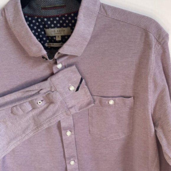 TED BAKER LONDON Mens Cotton Long Sleeve Button Up Shirt Size 5 - Picture 1 of 8